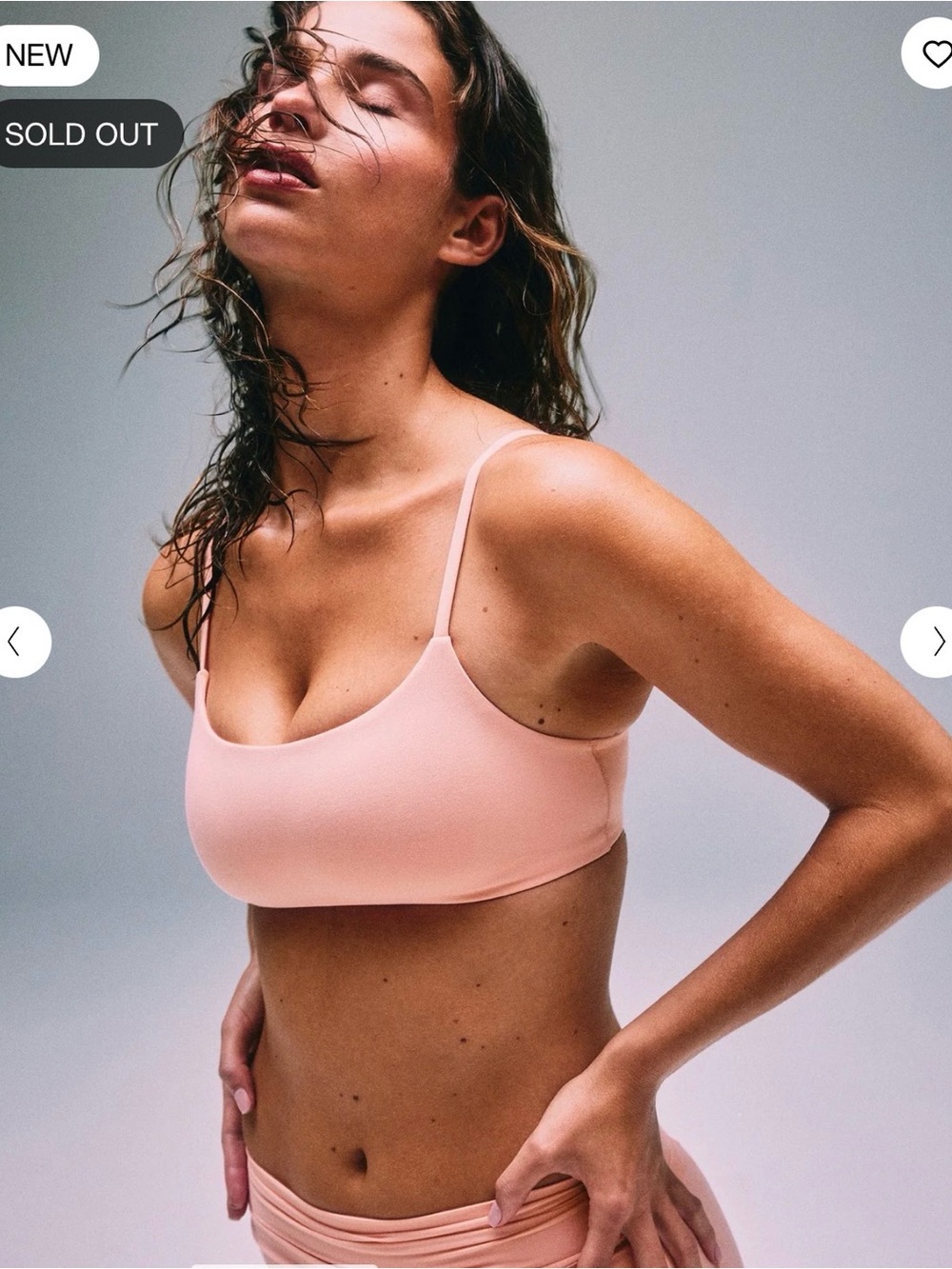 NWT Oner Active SOFTMOTION™ STRAPPY SPORTS BRA WITH GRAY LOGO Peach Orange M